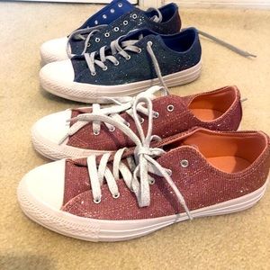 Converse sparkle color changing glitter sneakers 2 pair